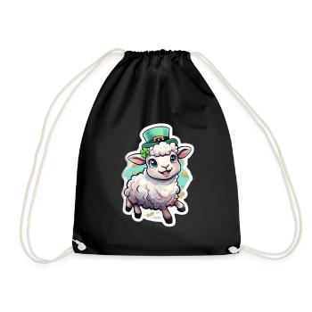 St. Patrick's Day Schaf Geschenk - Turnbeutel - Schwarz - Vorne