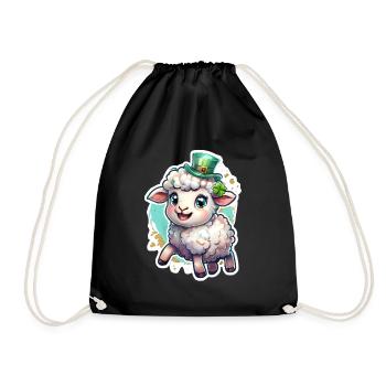 St. Patrick's Day Schaf Geschenk - Turnbeutel - Schwarz - Vorne