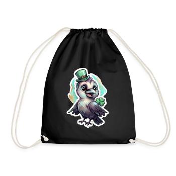St. Patrick's Day Rabe Geschenk - Turnbeutel - Schwarz - Vorne