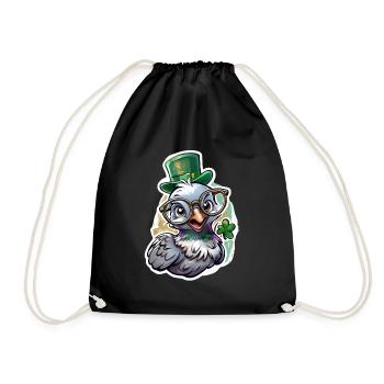St. Patrick's Day Taube Geschenk - Turnbeutel - Schwarz - Vorne