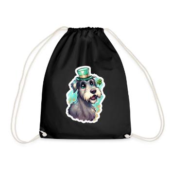 St. Patrick's Day Hund Geschenk - Turnbeutel - Schwarz - Vorne