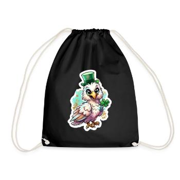 St. Patrick's Day Vogel Geschenk - Turnbeutel - Schwarz - Vorne