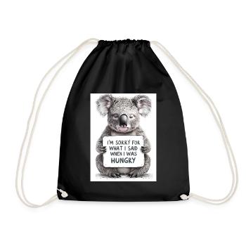 Koala Australien Spruch Geschenkidee - Turnbeutel - Schwarz - Vorne