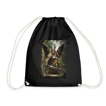 Kriegerin Mythologie Mythos Geschenk - Turnbeutel - Schwarz - Vorne