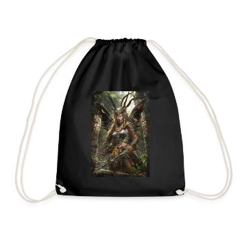 Kriegerin Mythologie Mythos Geschenk - Turnbeutel - Schwarz - Vorne