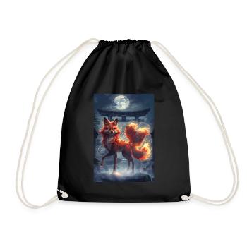 Fuchsgeist Mythologie Mythos Geschenk - Turnbeutel - Schwarz - Vorne
