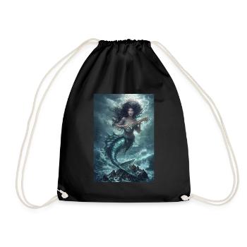 Meerjungfrau Mythologie Mythos Geschenk - Turnbeutel - Schwarz - Vorne