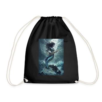 Meerjungfrau Legende Mythos Geschenk - Turnbeutel - Schwarz - Vorne