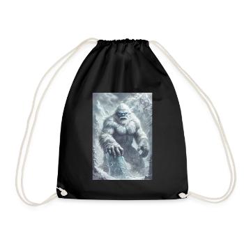 Yeti Legende Mythos Geschenk - Turnbeutel - Schwarz - Vorne
