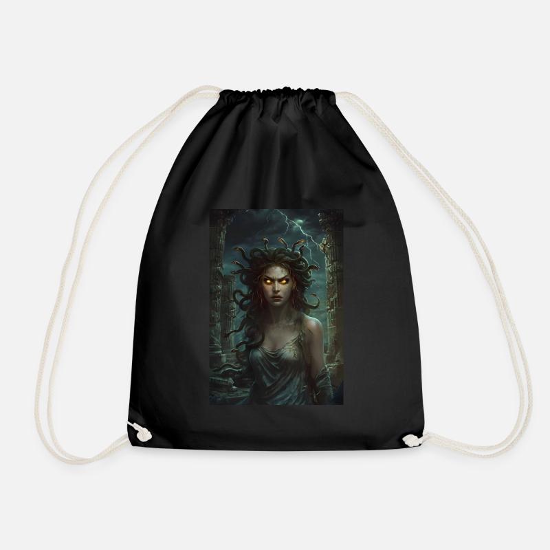 Medusa Mythologie Mythos Geschenk - Turnbeutel - Schwarz