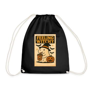 Ghost Capybara Halloween Gift - Drawstring Bag - black - Front