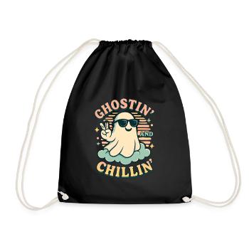 Halloween Ghost Costume Gift - Drawstring Bag - black - Front