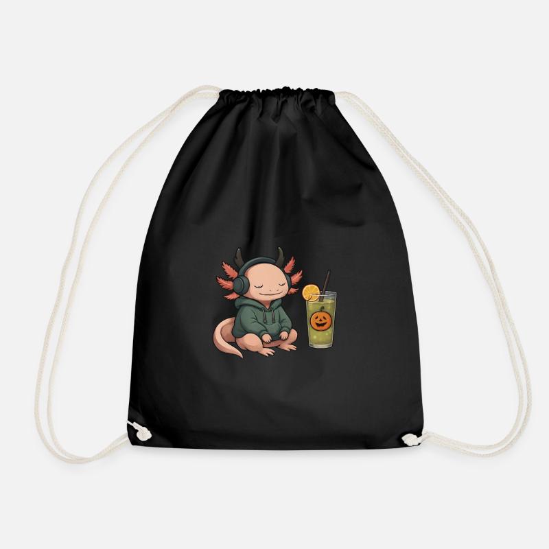 Halloween Axolotl Verkleidung Geschenk - Turnbeutel - Schwarz