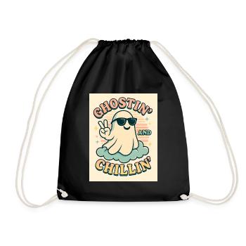 Halloween Ghost Costume Gift - Drawstring Bag - black - Front
