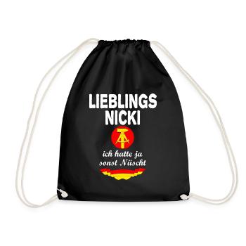 DDR Nicki Ossi Nostalgie Ostalgie - Turnbeutel - Schwarz - Vorne