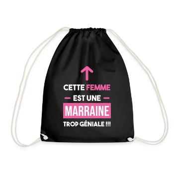 cadeau marrant trop géniale marraine femme - Sac de sport léger - noir - Devant