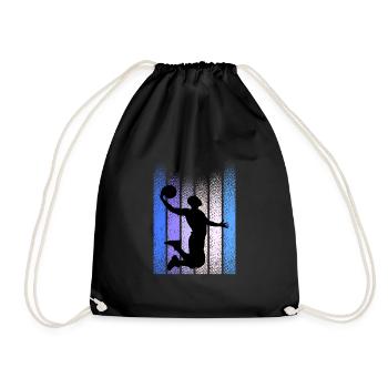 Joueur de basket-ball rétro vintage - Sac de sport léger - noir - Devant