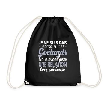 Goéland mouette. Cadeau t-shirt humour animal mer - Sac de sport léger - noir - Devant