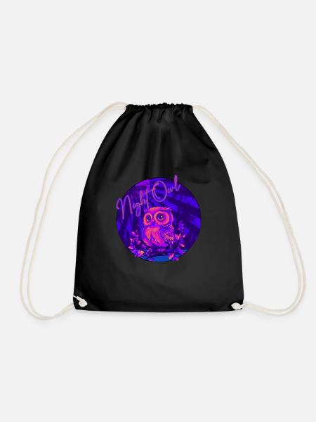 Night Owl - Drawstring Bag - black