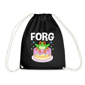 Laubfrosch Frosch - Turnbeutel - Schwarz - Vorne