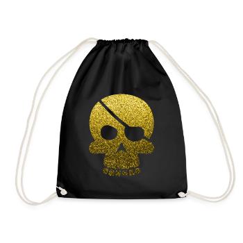 Pirate du crâne - Sac de sport léger - noir - Devant