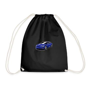 Blue Model S - Drawstring Bag - black - Front