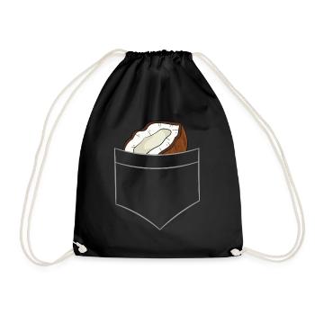 Coconut - In chest pocket / shirt pocket - Drawstring Bag - black - Front