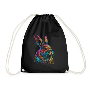 Aquarelle de lapin de Pâques mignonne - Sac de sport léger - noir - Devant