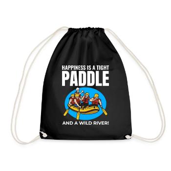 Rafting Team Floß Wildwasser Rafter Paddel Lustig - Turnbeutel - Schwarz - Vorne
