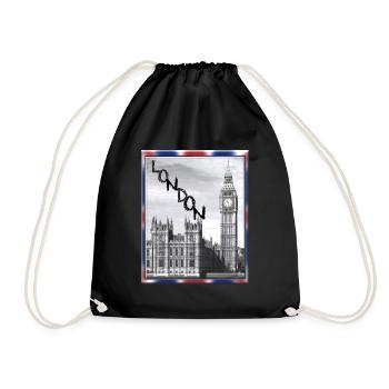 London Big Ben Union Jack - Turnbeutel - Schwarz - Vorne