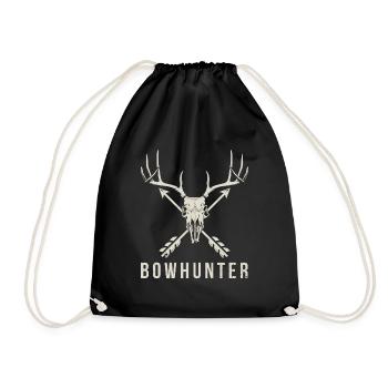 Bowhunter Deer Skull cadeau de chasse à l'arc minimaliste - Sac de sport léger - noir - Devant