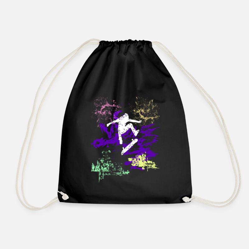 Skater - Drawstring Bag - black