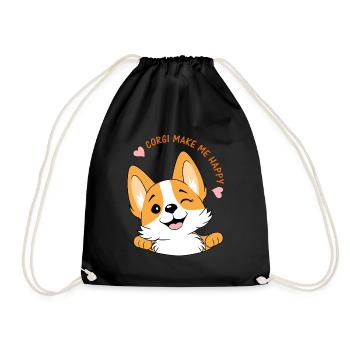 Corgi me rend heureux v2 - Sac de sport léger - noir - Devant