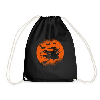 Halloween | Witches on broomsticks | Halloween Party - Drawstring Bag - black - Front