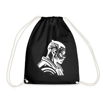 Tribal Boxer / Fighter Logo Tattoo Design - Sac de sport léger - noir - Devant