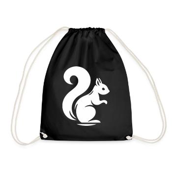 Elegant Squirrel Silhouette: Nature in - Drawstring Bag - black - Front