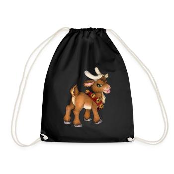 Freches Rentier Weihnachtsgeschenk Kleiner Rudolph - Turnbeutel - Schwarz - Vorne