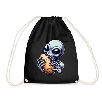 Alien Bites Potato Alien Science Ficti - Drawstring Bag - black - Front