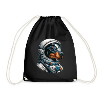 Doberman astronaut in space - Drawstring Bag - black - Front