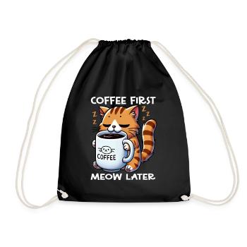 D’abord le café, puis le miaulement - Sac de sport léger - noir - Devant