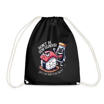 Cute sushi - don't be so serious! - Drawstring Bag - black - Front