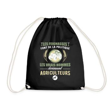 Agriculteurs - les vrais hommes - Sac de sport léger - noir - Devant