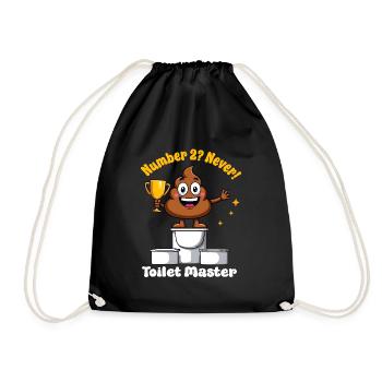 Toilet Master - Drawstring Bag - black - Front