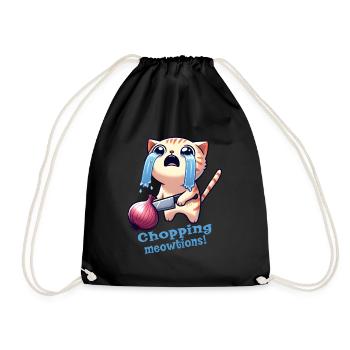 Onion Cat - Drawstring Bag - black - Front