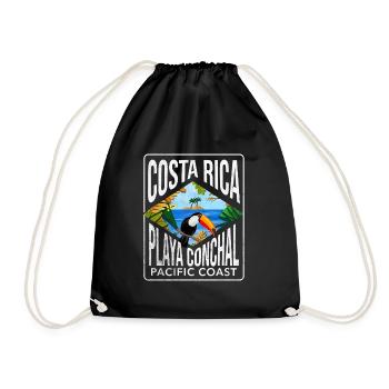 Costa Rica playa conchal - Drawstring Bag - black - Front