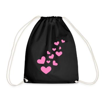 Hearts heart pattern gift - Drawstring Bag - black - Front