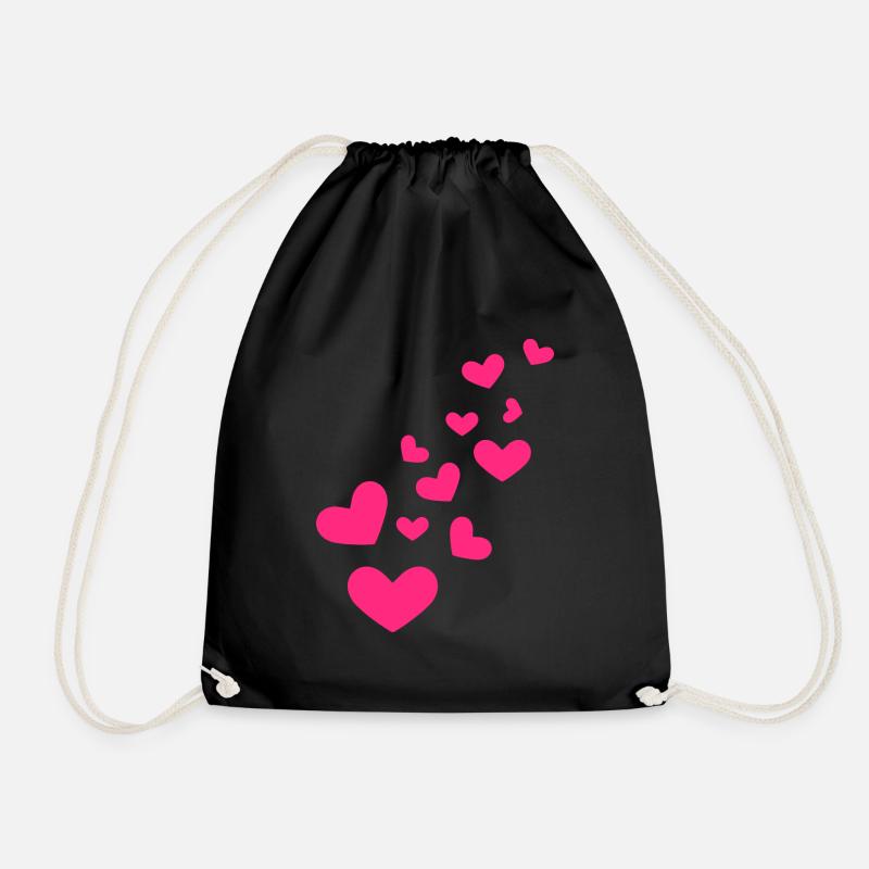 Herzchen Herz Muster Rosa Liebe Geschenk - Turnbeutel - Schwarz