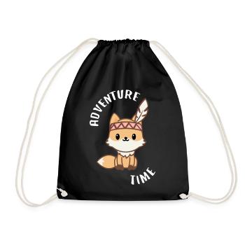 Cute fox - ADVENTURE TIME - Drawstring Bag - black - Front