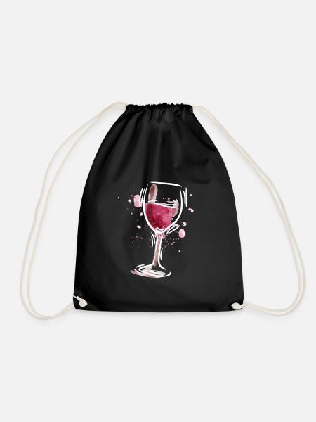 Rotwein Weinglas Weinliebhaber - Turnbeutel - Schwarz