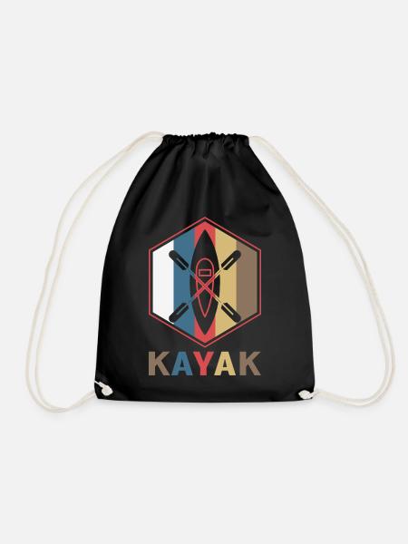 Kayak kayaking rafting - Drawstring Bag - black